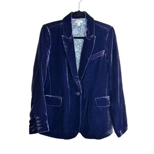 Sundance Catalog Silk Blend Velvet Blazer Jacket Size‎ 6 Purple Boho Chic Luxe